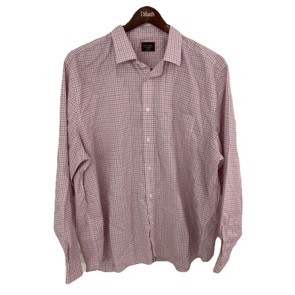 Men's Untuckit Button Down Shirt 3XL Gingham Plaid Pink White Long Sleeve - Picture 1 of 6